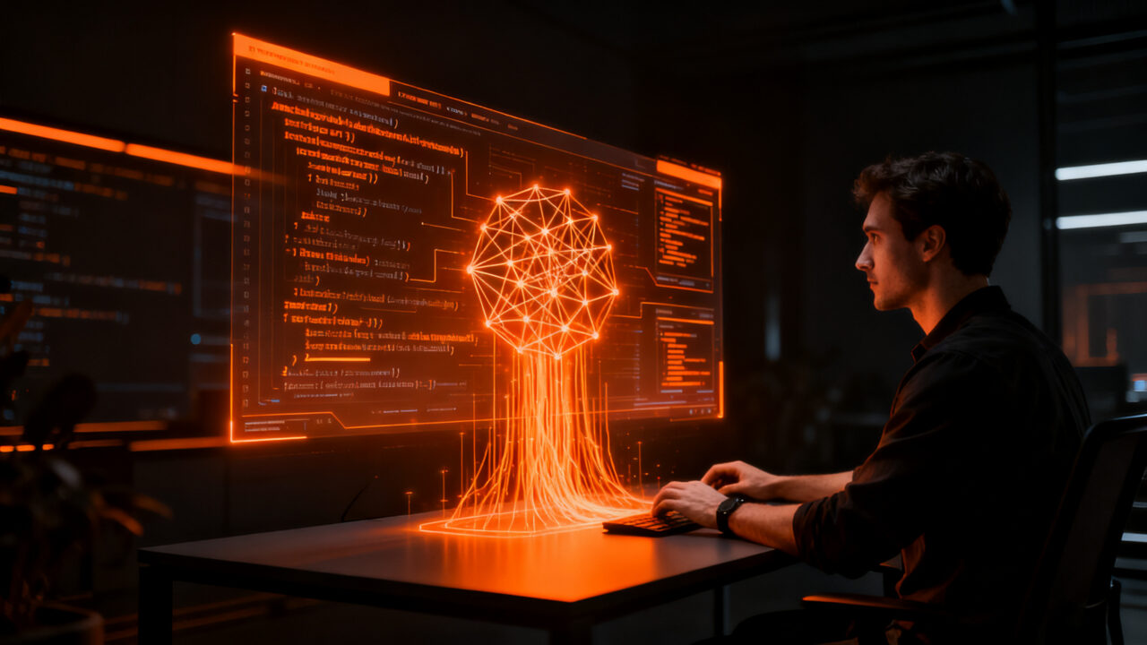 Desarrollador trabajando con Claude Code de Anthropic para automatización de software segura y eficiente en startups.