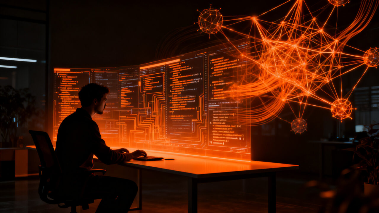 Desarrollador trabajando con Claude Code para crear drivers de software, representando el impacto de los agentes de IA en el desarrollo tecnológico.