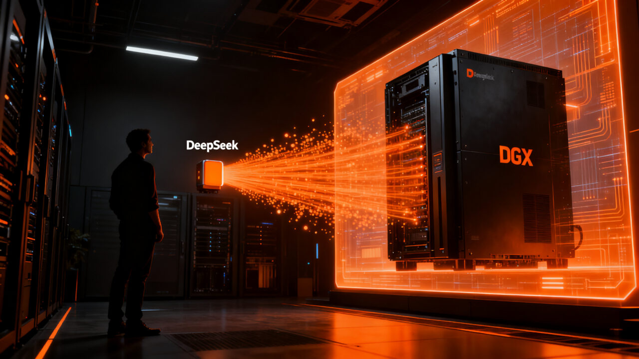 Comparativa de costos de infraestructura IA: DeepSeek frente a hardware tradicional NVIDIA DGX para startups.
