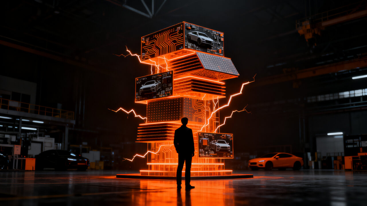 Impacto de la crisis de chips DRAM en la industria automotriz y la competencia con la inteligencia artificial.