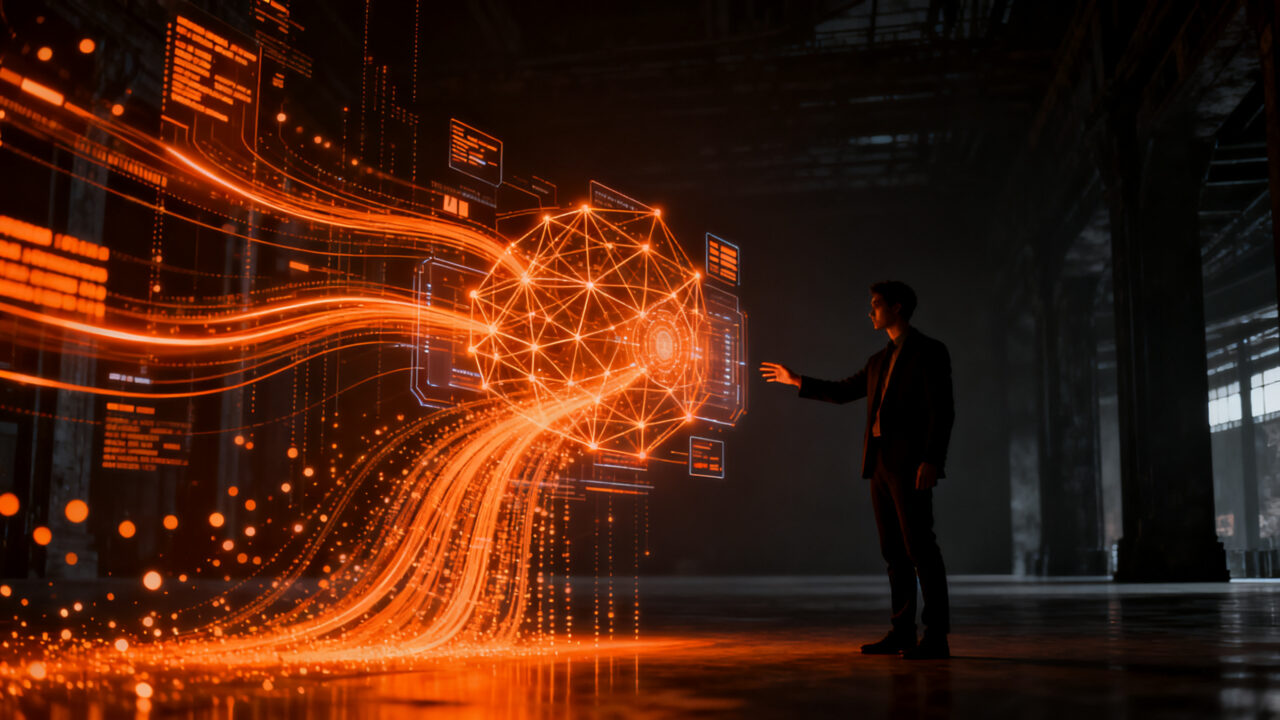 Liderazgo humano interactuando con inteligencia artificial para transformar el customer experience en 2026.