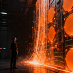 Crecimiento exponencial de CXMT en el mercado de semiconductores e inteligencia artificial, simbolizado por arquitectura de memoria avanzada.