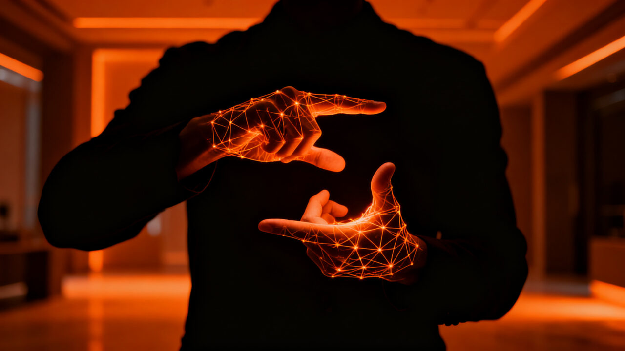 Modelo de IA SL2T de DeepMind traduciendo lenguaje de señas en tiempo real, representando tecnología inclusiva y accesibilidad.