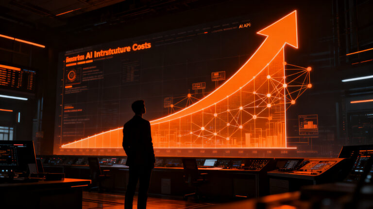 Gráfico de precios de IA subiendo, representando el fin de la era de modelos económicos para startups tecnológicas.