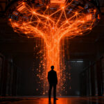 Arquitecto de IA analizando redes neuronales de bajo costo, representando la eficiencia de modelos como DeepSeek V4 Pro.