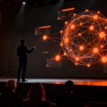 Profesionales debatiendo el futuro de la IA en el marketing y el criterio humano en el evento Dossier Sprint 2026.