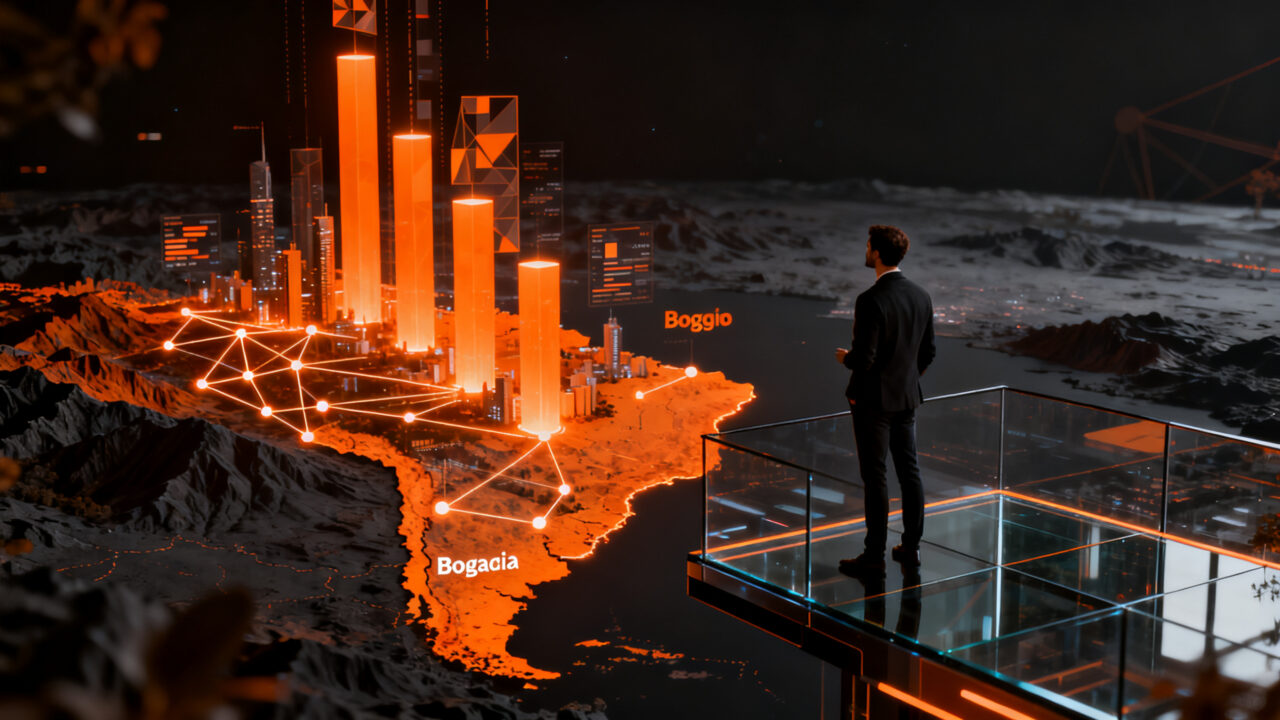 Mapa estratégico de ecosistemas startup en LATAM 2026 con Bogotá y Sao Paulo como centros de innovación tecnológica.