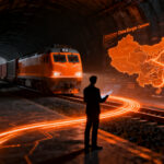 Tren de carga de alta velocidad conectando China y Europa, simbolizando eficiencia logística y reducción de tiempos en cadena de suministro.