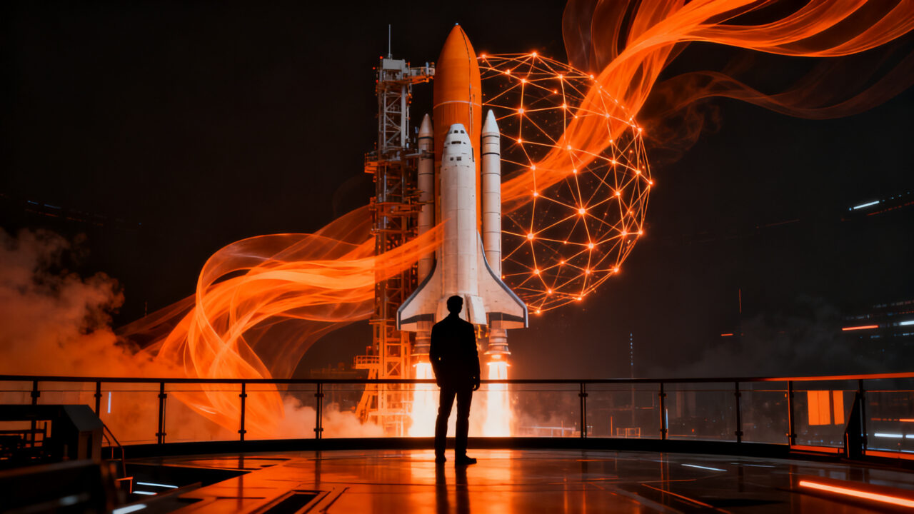 Estrategia de inversión e inteligencia artificial: un visionario tecnológico analizando la integración de agentes de IA avanzada en el sector aeroespacial.