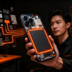 Smartphone modular Fairphone 6+ con piezas intercambiables, simbolizando la sostenibilidad electrónica y el derecho a reparar.
