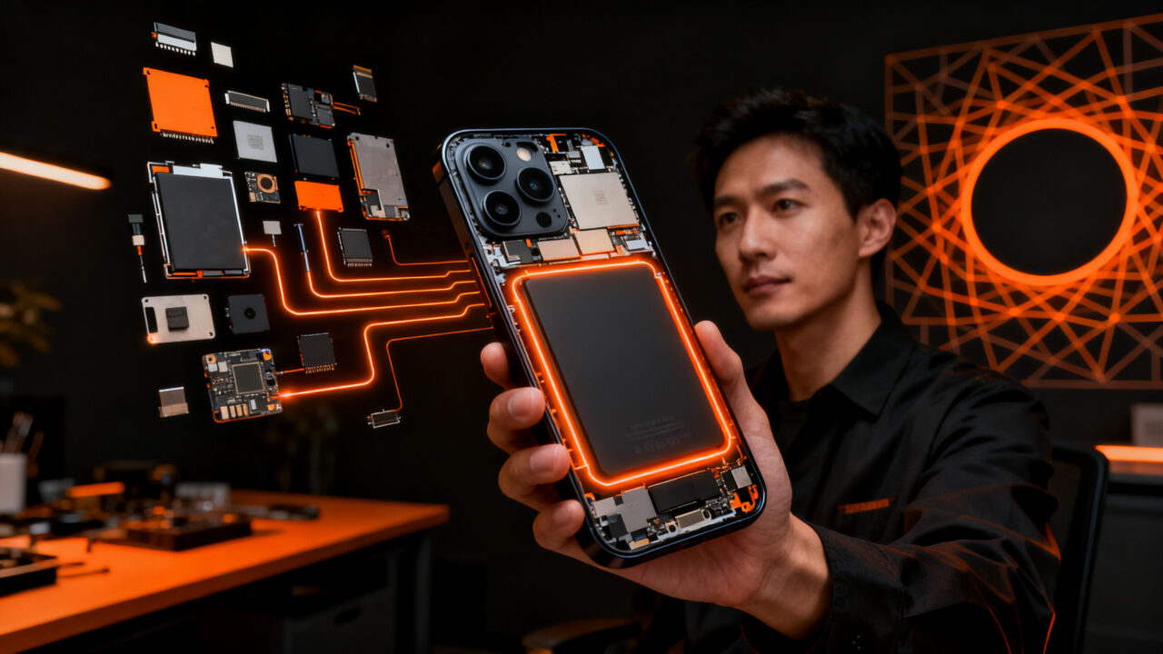 Smartphone modular Fairphone 6+ con piezas intercambiables, simbolizando la sostenibilidad electrónica y el derecho a reparar.