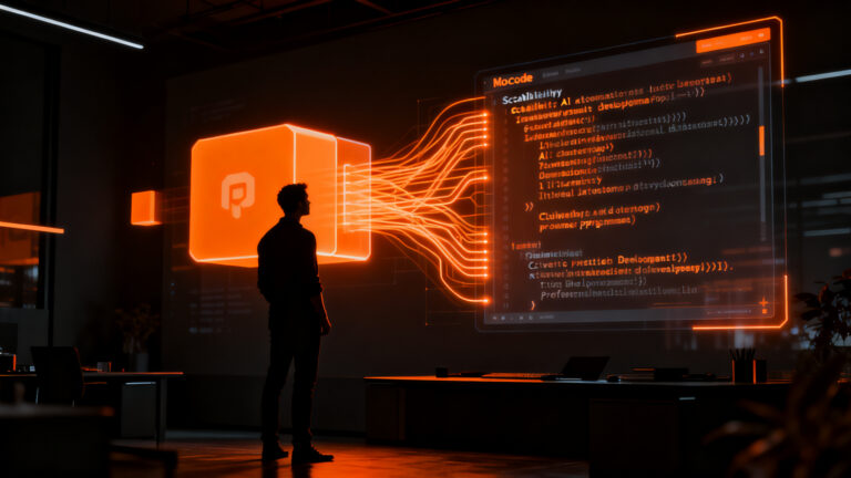 Founder no-code adoptando programación para escalabilidad híbrida en startups tecnológicas.