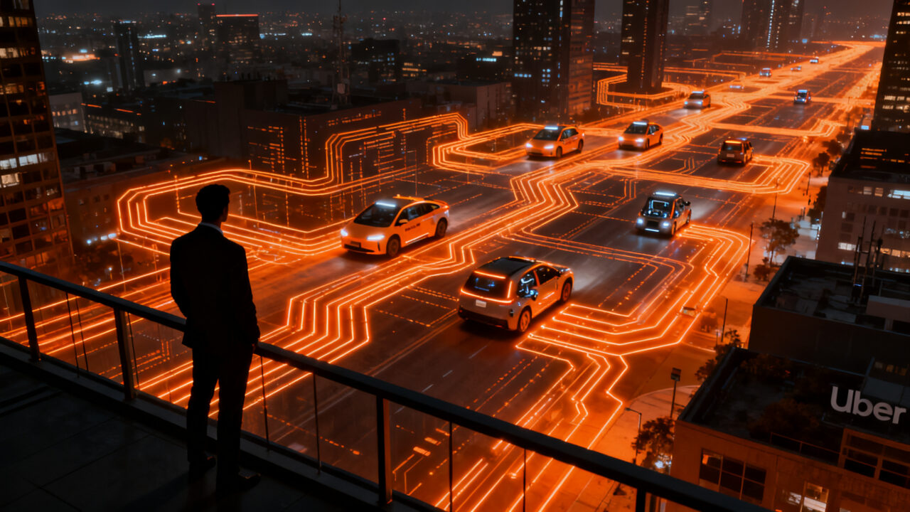 El futuro de la movilidad autónoma con robotaxis de Tesla, Uber y Waymo, impulsados por inteligencia artificial aplicada.