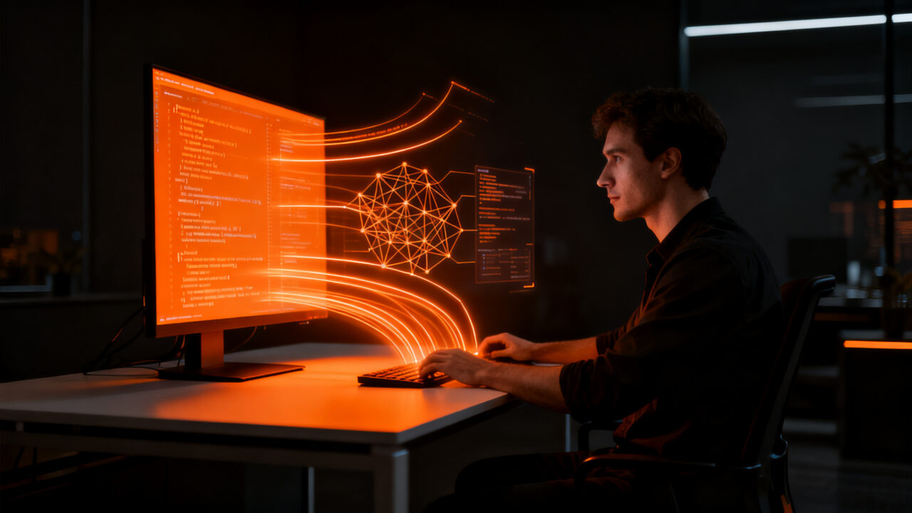 Desarrollador trabajando con IA Gemini 3.7 Flash para optimizar código y reducir costos en startups tecnológicas.