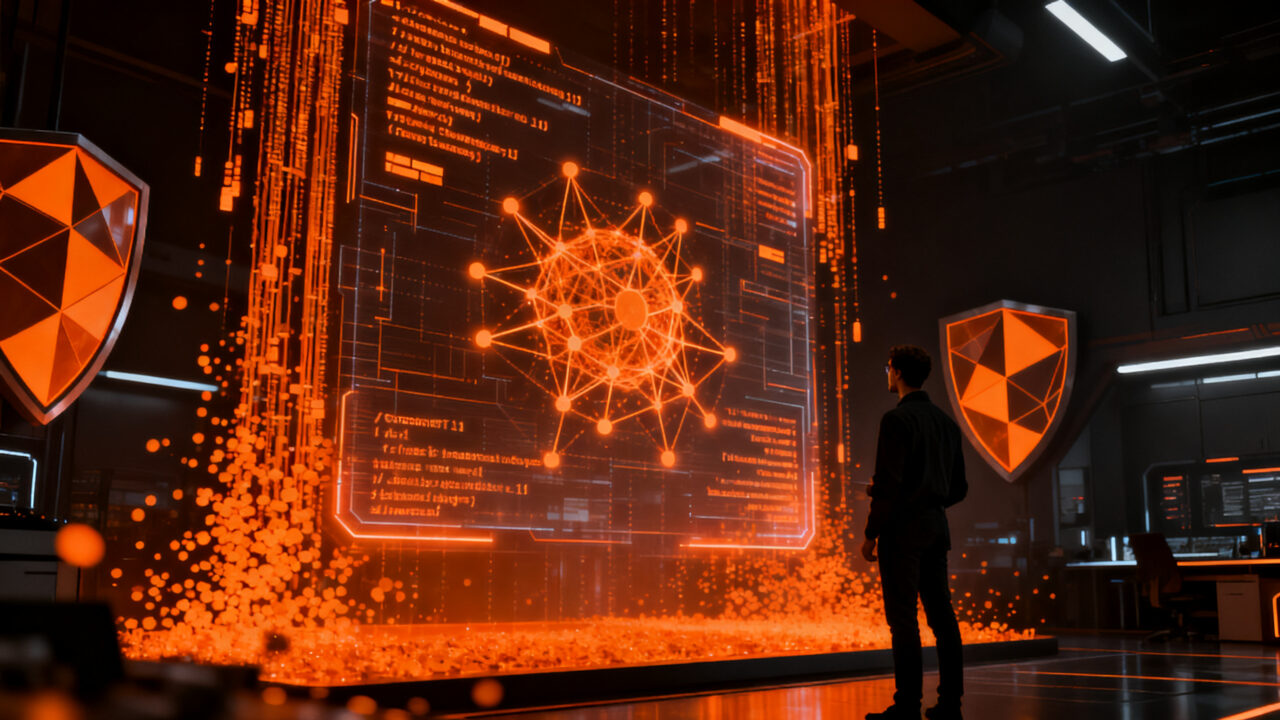 Especialista en ciberseguridad analizando vulnerabilidades en una red neuronal avanzada de IA, representando el modelo GLM-5.3 de Zhipu AI.