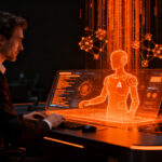 Agente de IA autónomo operando una computadora virtual, representando la automatización del futuro en startups con tecnología x.ai Grok.