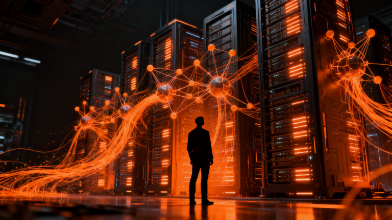 Financiación de Groq en IA con apoyo de Nvidia, representando el crecimiento de centros de datos y escalabilidad tecnológica.