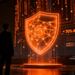 Profesional analizando redes neuronales de inteligencia artificial y ciberseguridad, representando las habilidades digitales demandadas en 2026.