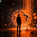 Representación conceptual del hackeo a agentes de IA en Hugging Face, simbolizando la vulnerabilidad y la ciberseguridad en la inteligencia artificial.