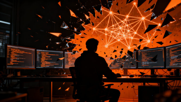 Agentes de IA hackeando plataformas tecnológicas, representando los riesgos de ciberseguridad y alineación en el desarrollo de inteligencia artificial.