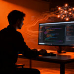 Desarrollador trabajando con Haskell y LSP, optimizando el flujo de trabajo y productividad en startups de ingeniería.