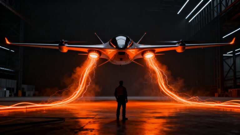 Avión eléctrico de Heart Aerospace despegando, simbolizando la innovación en tecnología híbrida y el futuro de la aviación sostenible.