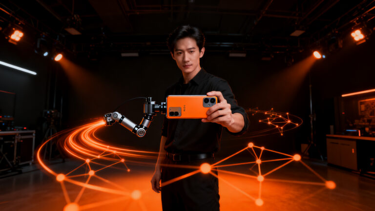 El nuevo Honor Robot Phone con gimbal integrado y cámara robótica, revolucionando la creación de contenido móvil con IA.
