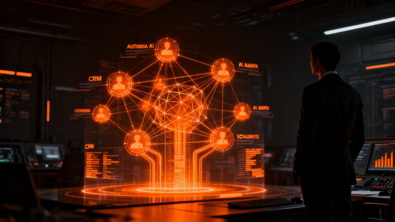 HubSpot Agent Hub y agentes de IA coordinados dentro de un CRM para automatización empresarial.