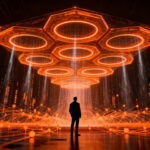 Evolución del entrenamiento de IA mediante datos sintéticos y agentes autónomos, representando la automatización del machine learning.