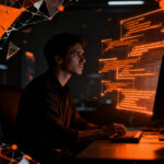 Desarrollador analizando código generado por IA, representando la brecha de confianza y la deuda de verificación en el desarrollo de software.