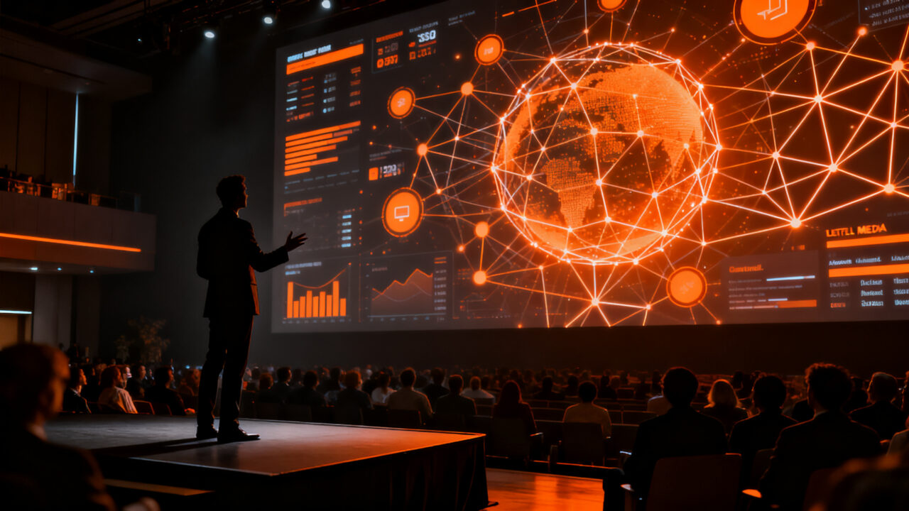 Profesionales del marketing analizando tendencias de inteligencia artificial y retail media en el evento IAB Now 2026.