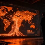 Red eléctrica inteligente operada por agentes de inteligencia artificial, representando la automatización industrial y la transformación digital en el sector energético.