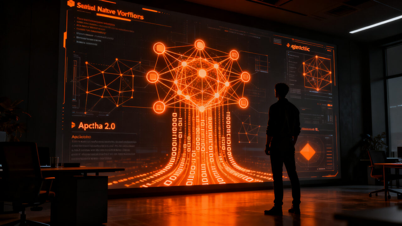 Desarrollador analizando modelos de IA de IBM Granite 4.2 con arquitectura de agentes y razonamiento avanzado.