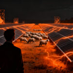 Proyecto agrovoltaico de Volkswagen con ovejas y paneles solares como ejemplo de eficiencia operativa para startups.