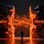 Integración de ventas y marketing con IA en empresas, representando la transformación comercial y la unificación de datos según EY.