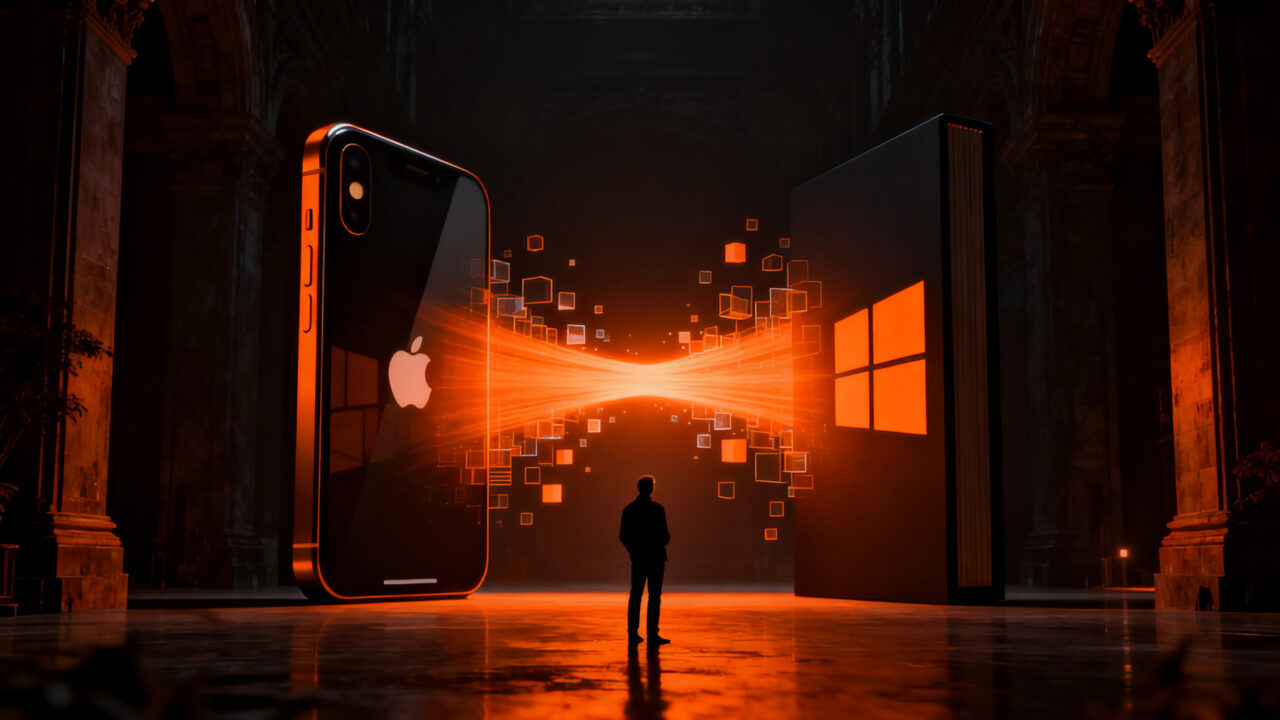 Interoperabilidad entre iPhone y Windows impulsada por la regulación DMA, representando un ecosistema tecnológico abierto para startups.