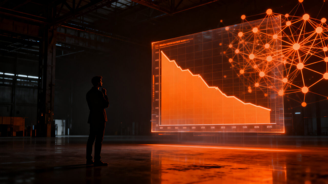 Gráfico macroeconómico de inversión en Argentina 2026 con silueta de empresario analizando datos, reflejando el impacto del RIGI y el clima de negocios.