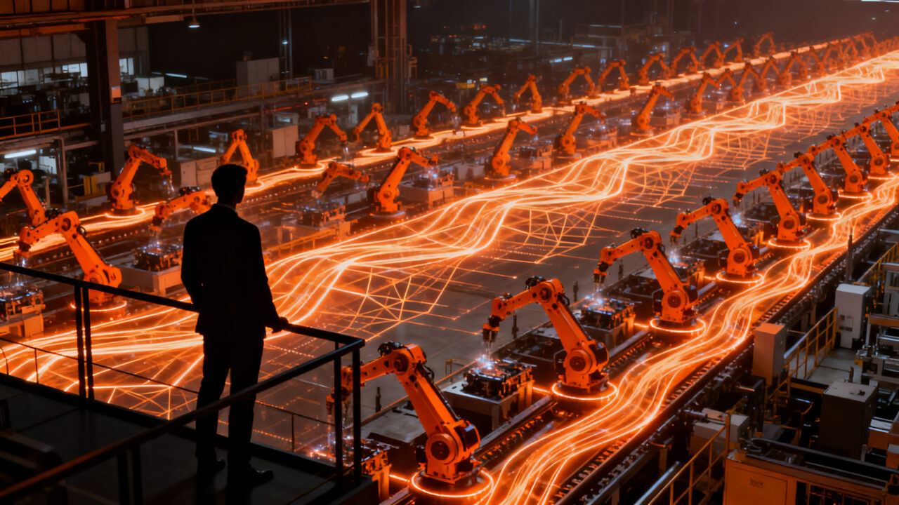 Inversión en automatización industrial y escalabilidad para startups, representando la transformación digital en una planta de producción.
