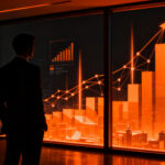 Profesional analizando datos financieros y flujo de capitales en un entorno de oficina futurista, representando el retorno de talento y la optimización fiscal bajo la Ley Beckham.