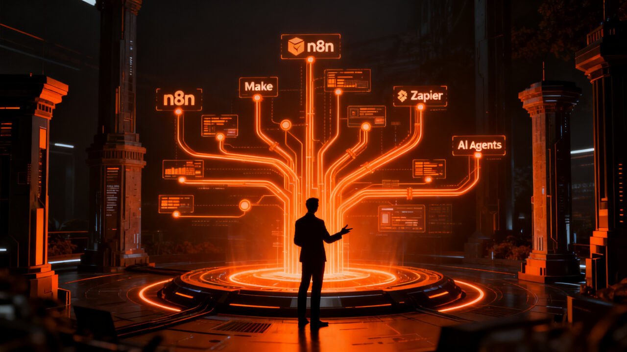 Plataforma MADIAD Hub automatizando la distribución de contenido en redes sociales mediante inteligencia artificial y agentes de marketing.