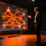 CEOs y emprendedores en evento sobre IA agéntica y trabajadores digitales en Madrid para transformar negocios.