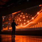 Estratega de marketing analizando datos de inteligencia artificial y automatización para el crecimiento profesional en 2026.
