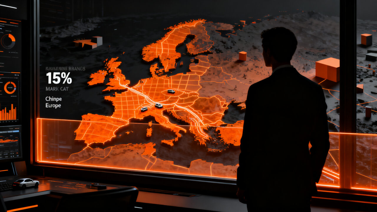 Analista observando el mercado automotriz europeo y la competencia de marcas chinas en un entorno de estrategia industrial.