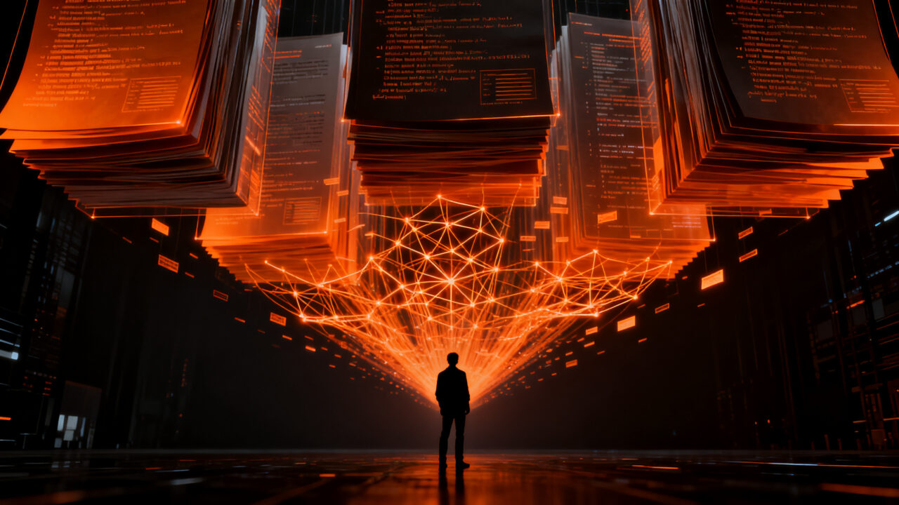 Análisis de privacidad y modelos predictivos de IA en el consumo masivo, visualizando la recolección de datos personales en startups.