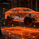 Ingeniero analizando simulaciones de vehículos eléctricos mediante tecnología Hardware-in-the-Loop para el futuro del mercado automotriz.