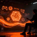 Desarrollador creando videojuegos con inteligencia artificial, representando la revolución de Meta Pocket en la industria tech.