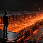 Crecimiento de exportaciones mexicanas y nearshoring tecnológico hacia 2026, representando el auge de la manufactura y la IA.