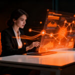Estudiante utilizando herramientas de inteligencia artificial y automatización para gestión empresarial en una formación académica de la Universidad de León.