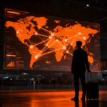 Viajero planificando su próximo destino utilizando herramientas de inteligencia artificial, representando la brecha de adopción tecnológica en el sector turístico.