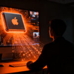 Emprendedor utilizando IA generativa de video en Mac M-series, optimizando costos para startups con el modelo MiniMax-H3.